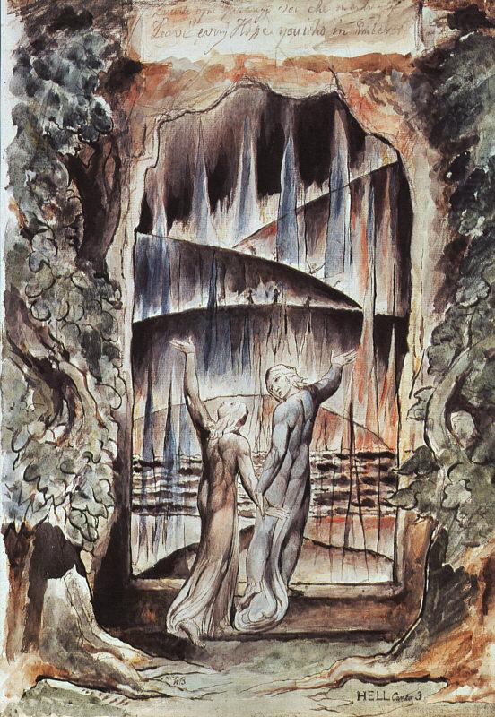 Dante and Virgil at the Gates of Hell, Blake, William